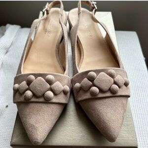 NIB Peter Kaiser Suede Slingback Flats – Geometric Detail – Size 6.5